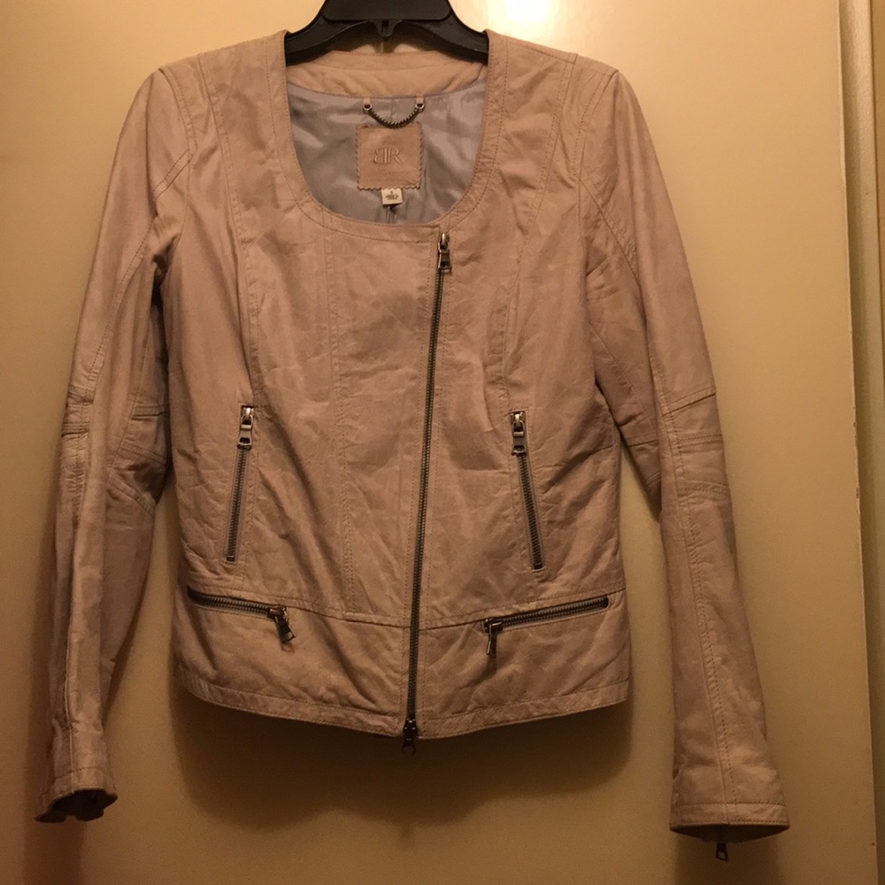 Banana Republic Genuine Leather Peplum Jacket